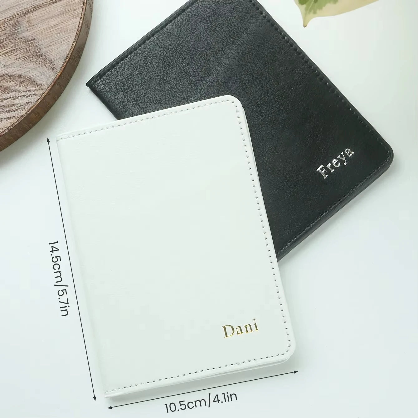 Custom Name Floral PU Leather Slim Passport Holder 26 Letter Card Wallet Travel Document Organizer