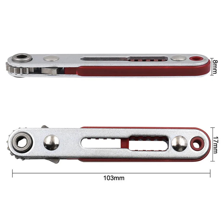 Mini Multifunctional Bidirectional Forward and Reverse Ratchet Screwdriver Elbow Flat Head Wrench Cross Screwdriver Slotted Tool
