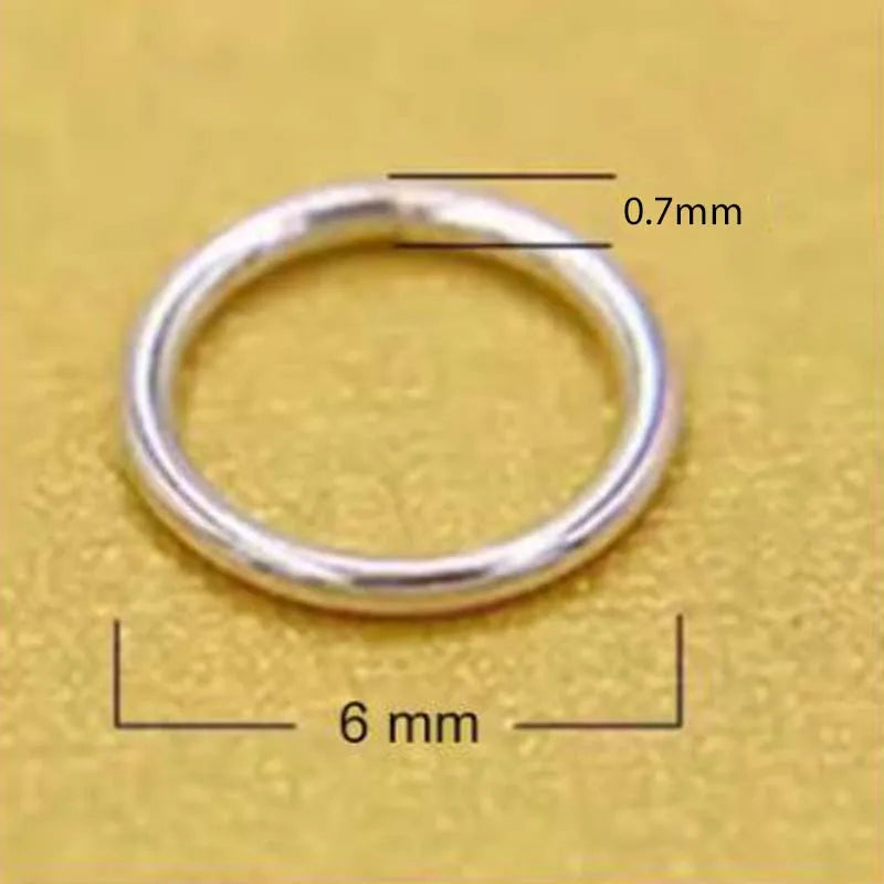 10pcs Close Ring Real Pure Solid 925 Sterling Silver Sealed Closed Jump Rings Split Ring Key Chain Jewelry Making Findings