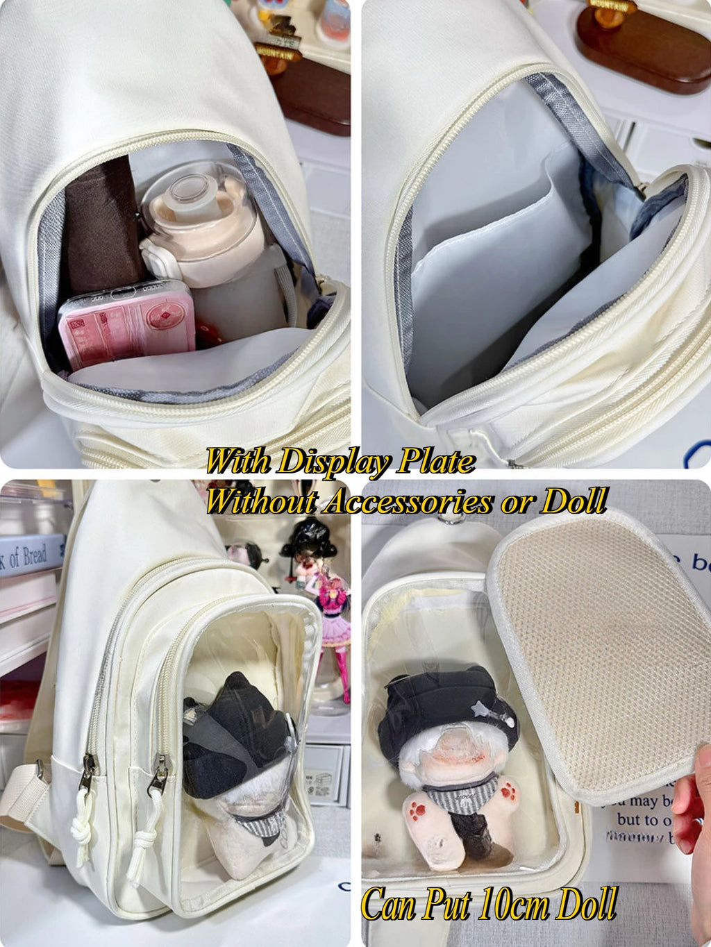 Kawaii Japanese Itabag Girls Soft Nylon Backpack Crossbody Bags 10CM Doll Ita Bag Women With Display Plate Cross Body Sling Bag