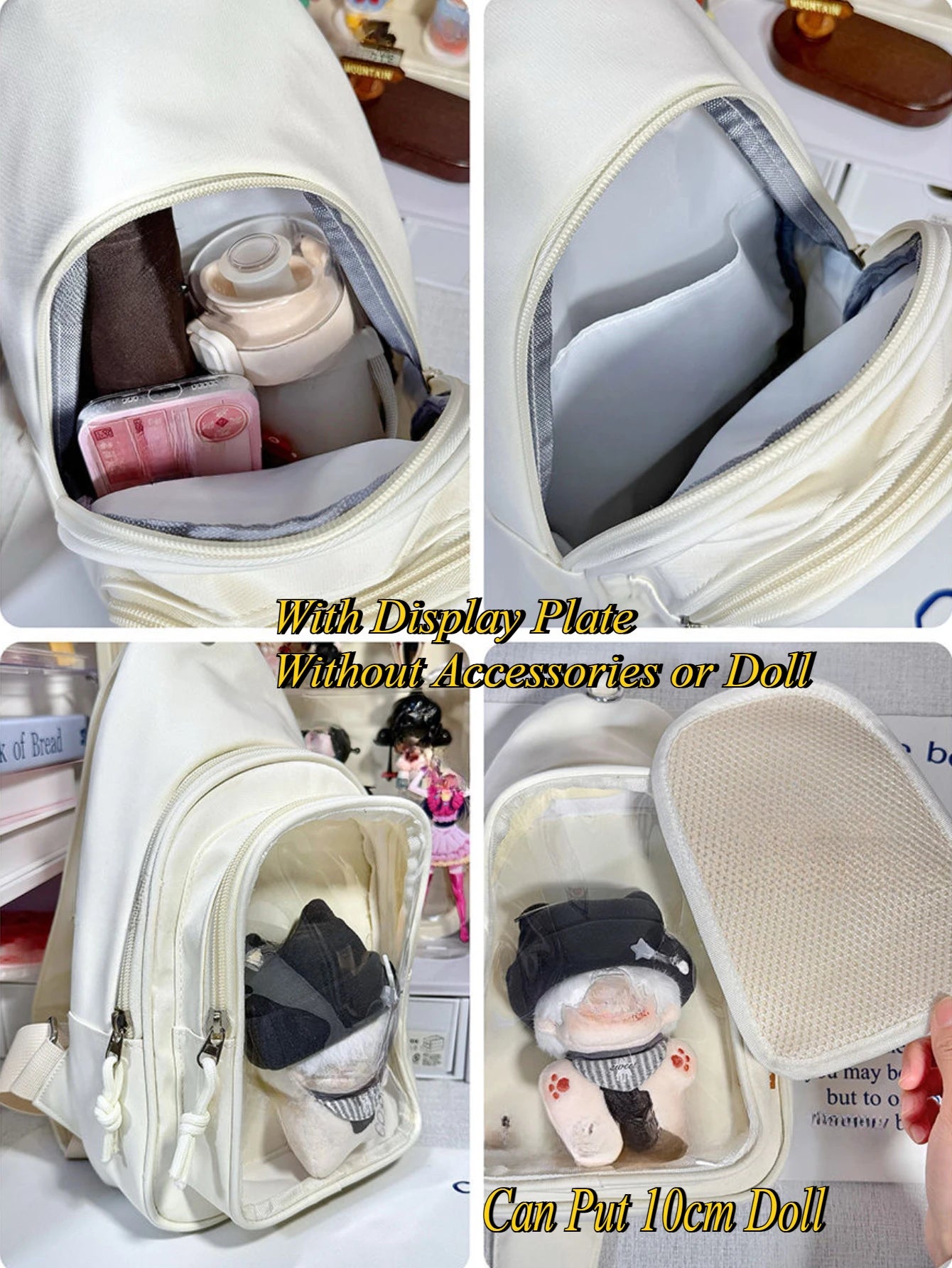 Kawaii Japanese Itabag Girls Soft Nylon Backpack Crossbody Bags 10CM Doll Ita Bag Women With Display Plate Cross Body Sling Bag
