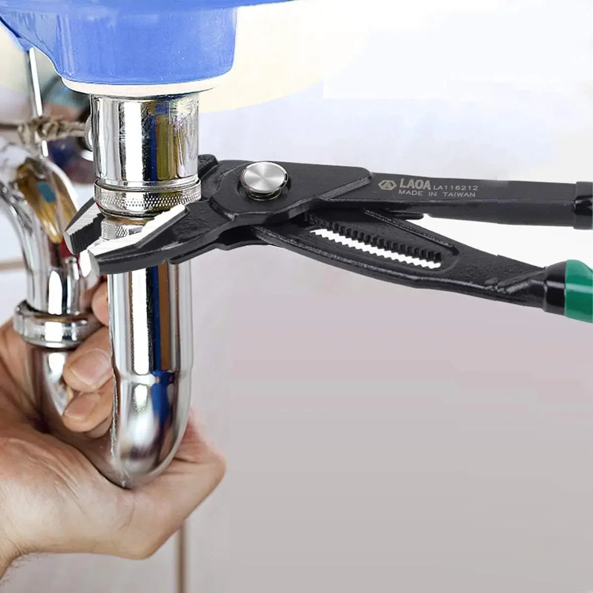 LAOA 12-Speed Quick-Adjusting Water Pump Pliers, Large-Opening Multi-Purpose Water Pipe Pliers, Push-Button Type