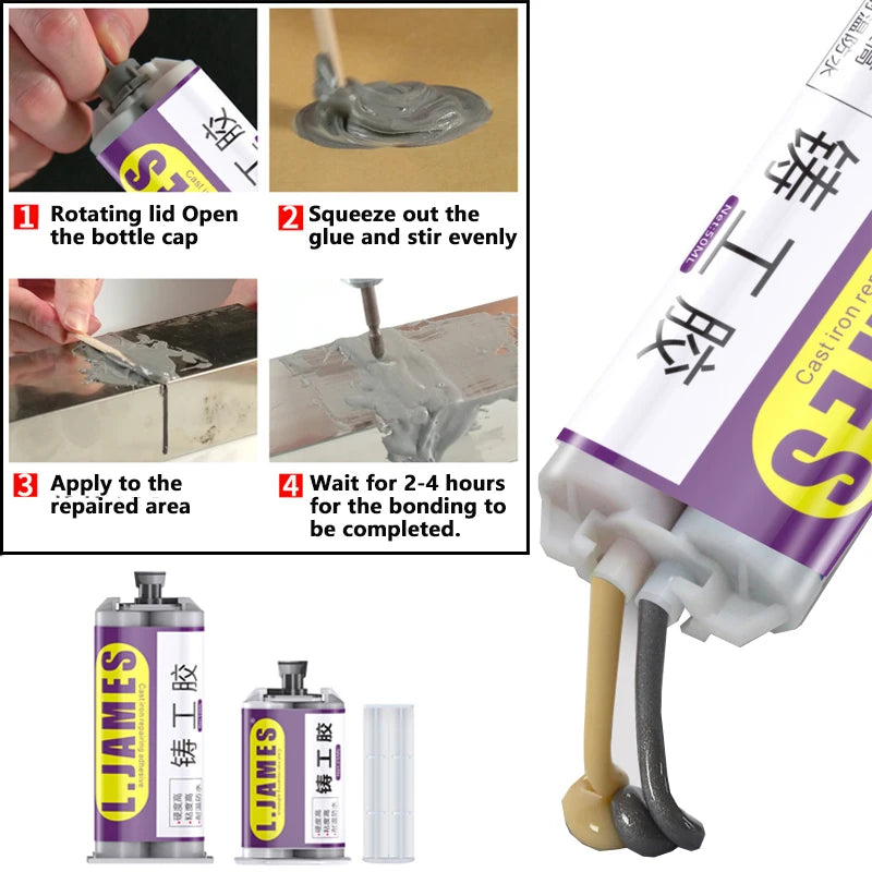 High Strength Cold Welding AB Glue Strong Adhesive Magic Repair Agent Permanent Sealant for Metal Plastic Hardware Industrial Cr