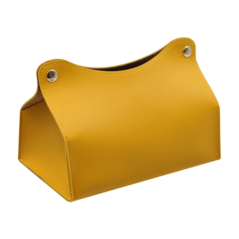 Car Tissue Box Holder  Leather Car Center Console Armrest Napkin Box Sun Visor Backseat Tissue Case
