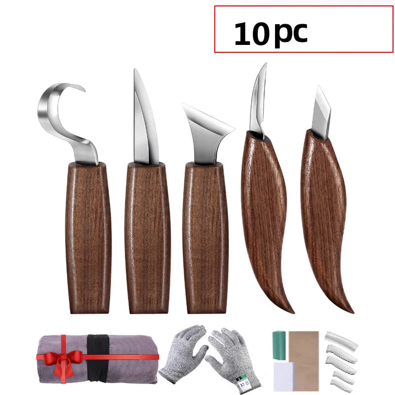 1/3/5/7/10/12pcs Wood Carving Tools Chisel Woodworking Cutter Hand Tool Set Wood Carving Knife DIY Peeling Woodcarving