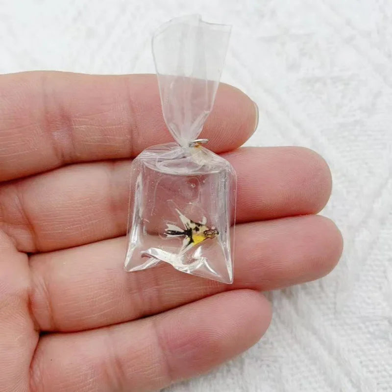 10pcs simulation transparent water bag small fish goldfish carp DIY jewelry accessories keychain pendant earrings accessories