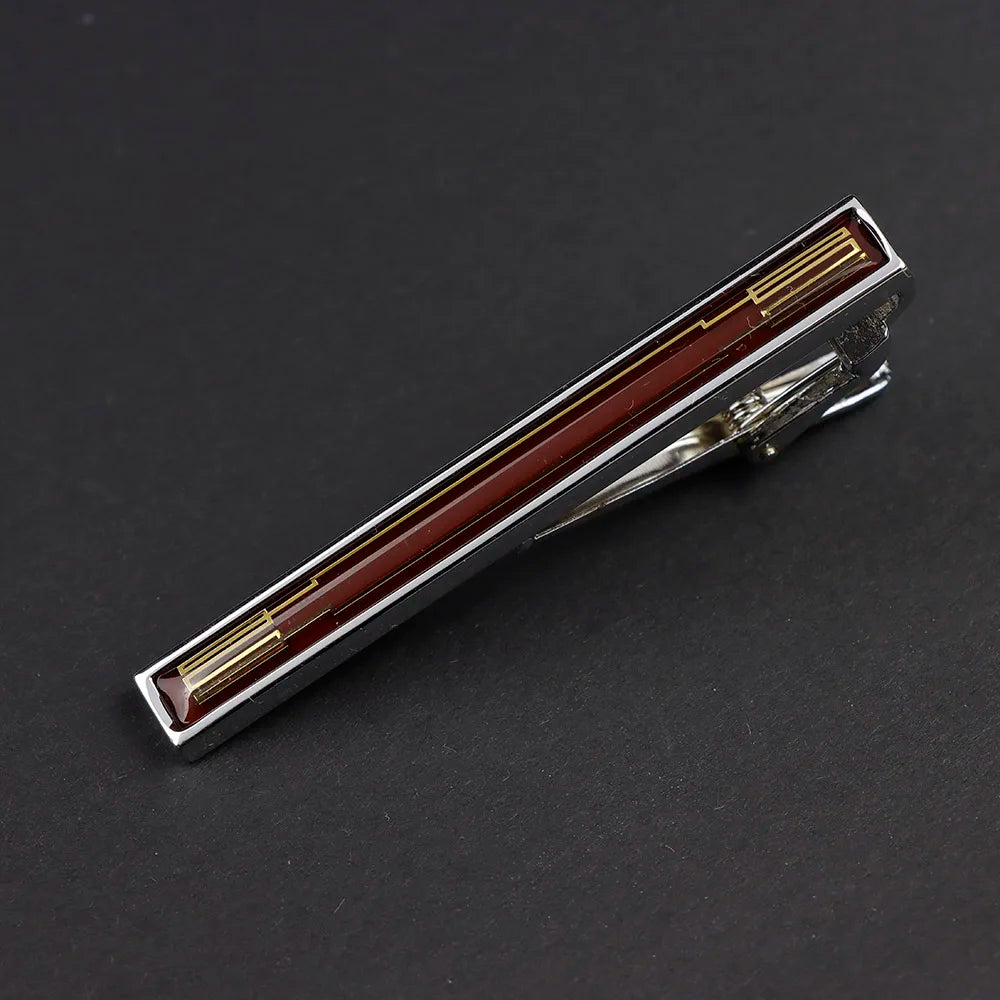 New High Quanlity Classic Golden Sliver 6cm Designer Metal Tie Clips Set Necktie Pin For Men Business Banquet Accessories Gift