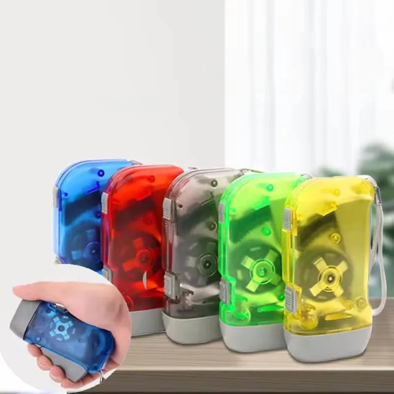 Portable Hand Pressing LED Night Flashlight Self-Powered Dynamo Crank Power Wind Up Manual Power Generation For Camping Riding