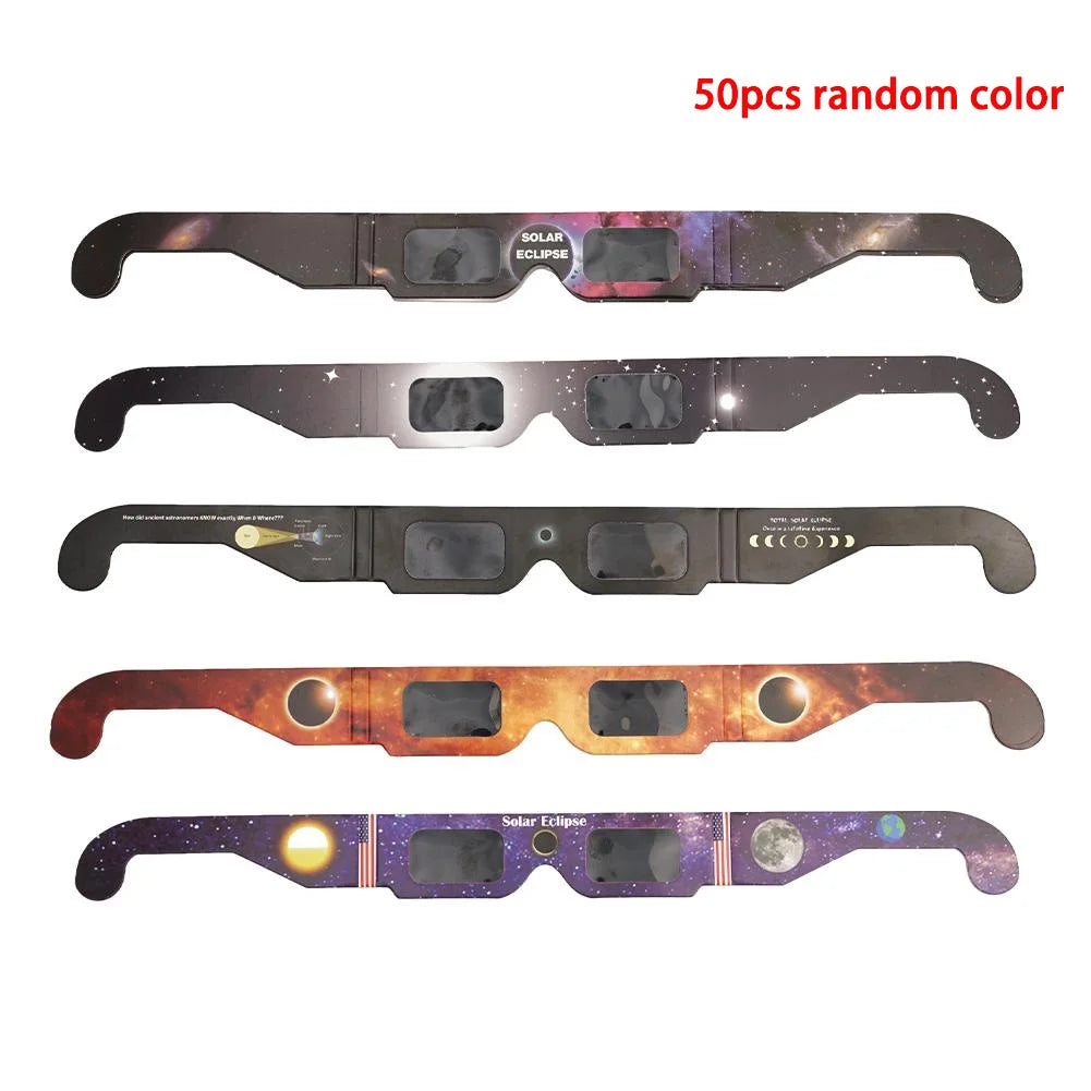 1/10/50Pcs Paper Solar Eclipse Glasses Safe for Direct Sun Viewing, CE & ISO Certified for Total & Partial Eclipse Observatios