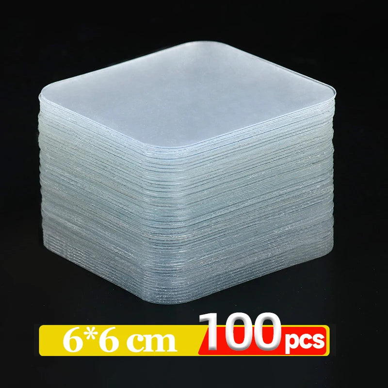Transparent Double Sided Adhesive Tape Nano Gel Pads Super Strong Heavy Duty Washable Sticky Patch for Wall Hanging And Mounting