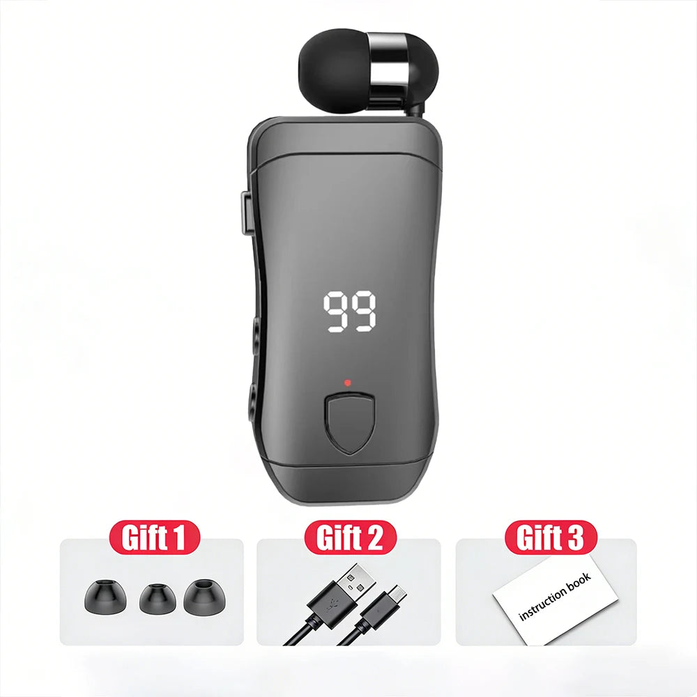 X-200-In-ear type, Bluetooth headphones, with cable and extendable design, suitable for business use, 30 hours of music playback