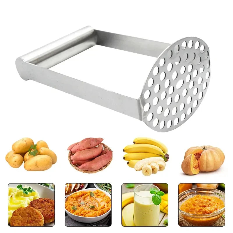 Stainless Steel Potato Masher Sweet Potato Masher Potatoes Pusher Pressed Masher Heavy Duty Kitchen Tool for Mashing Potatoes