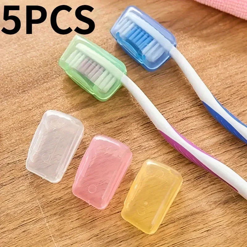 5Pcs Travel Toothbrush Head Caps - Hygienic Cover for Dental Brush Heads,Portable for On-the-Go. travel acessories