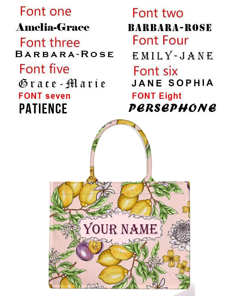 2026 New Personalized Custom Women's Tote Bag, Canvas Printed Handbag, Large Capacity Beach Bag
