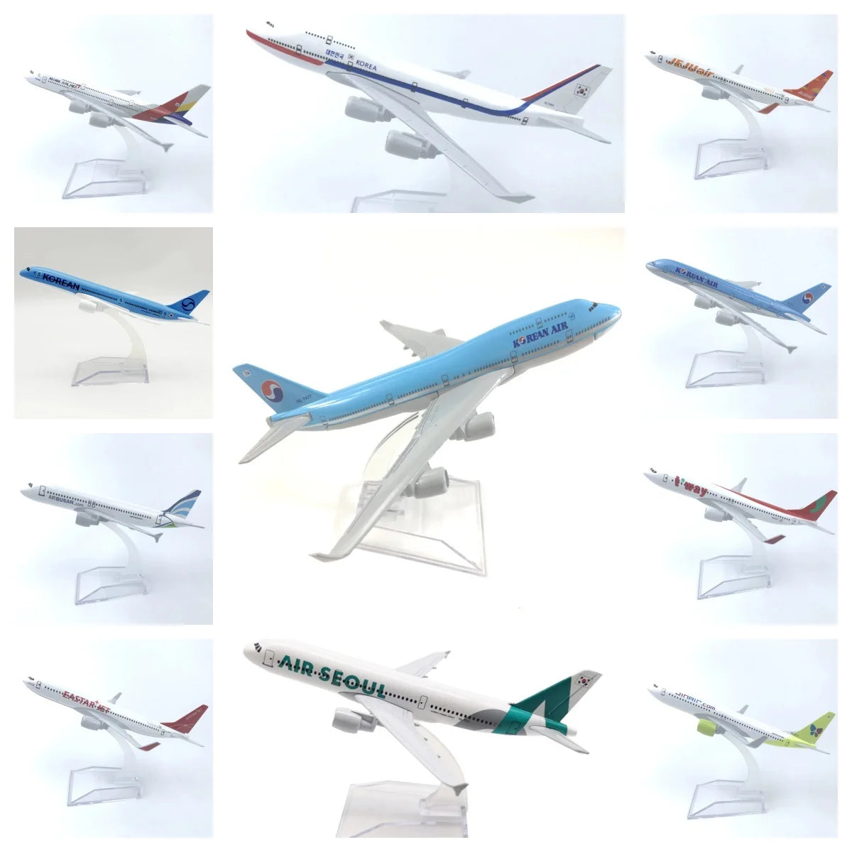 1/400 Scale Aircraft Model Korean Air b747 Diecast airplane Replica Alloy Material a380/a320 series Collectible Gift