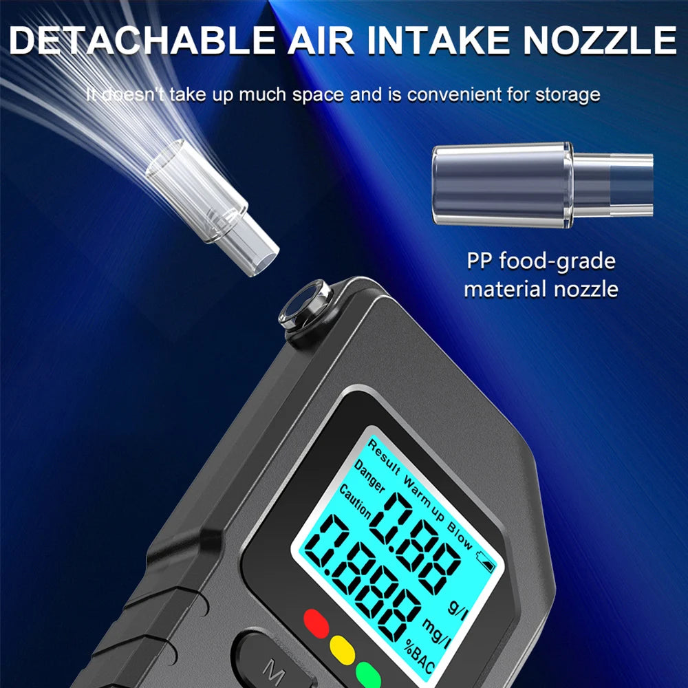 LCD Display Alcohol Detecor Semiconductor Alcohol Meter Accuracy Breath Alcohol Tester Police Alcohol Checker Drunk Driving Test