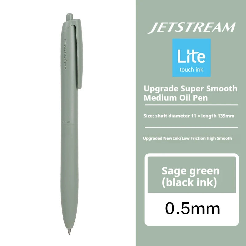 Uni Permanent Ballpoint Pen Jet Stream Anti-slip Cloudy Recycled Eco Shell Friction Super Smooth Ink Oil Pens Portable Supplies