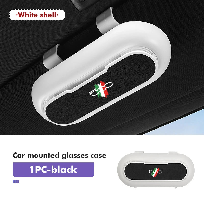 For Fiat Car Sunglasses Holder ABS Suede Dustproof Glasses Storage Box 500 Abarth 596 500X Stilo 500S 500C