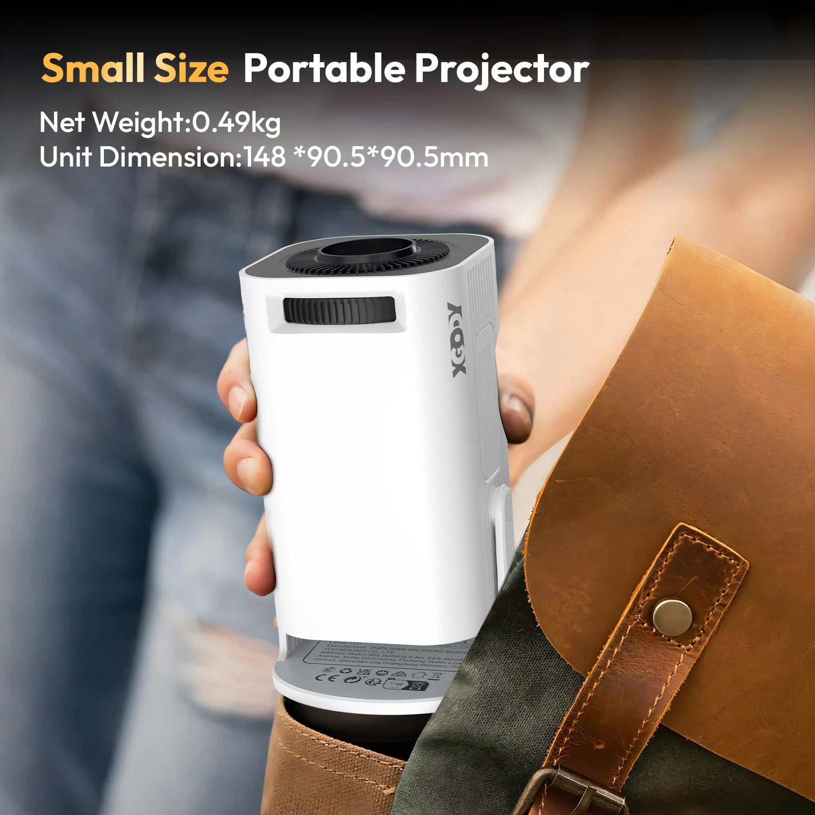 Xgody Gimbal 3 Pro Projector 4K Wifi6 Android Mini Beamer 300 Ansi Dual Wifi Bt5.4 1280*720P Home Theater Outdoor Portable
