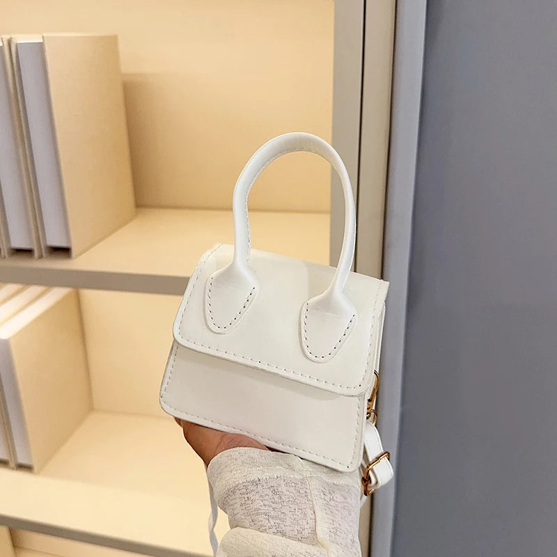 Candy Colored Stone Patterned Shiny Mini Flip Small Square Bag Shoulder Bag and Crossbody Bag Suitable for Commuting Gatherings