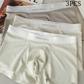 3PCS Men's Underwear 7A Bacteriostatic Cool Feeling Teenager Seamless Large Size Nude Comfortable Underwear Men