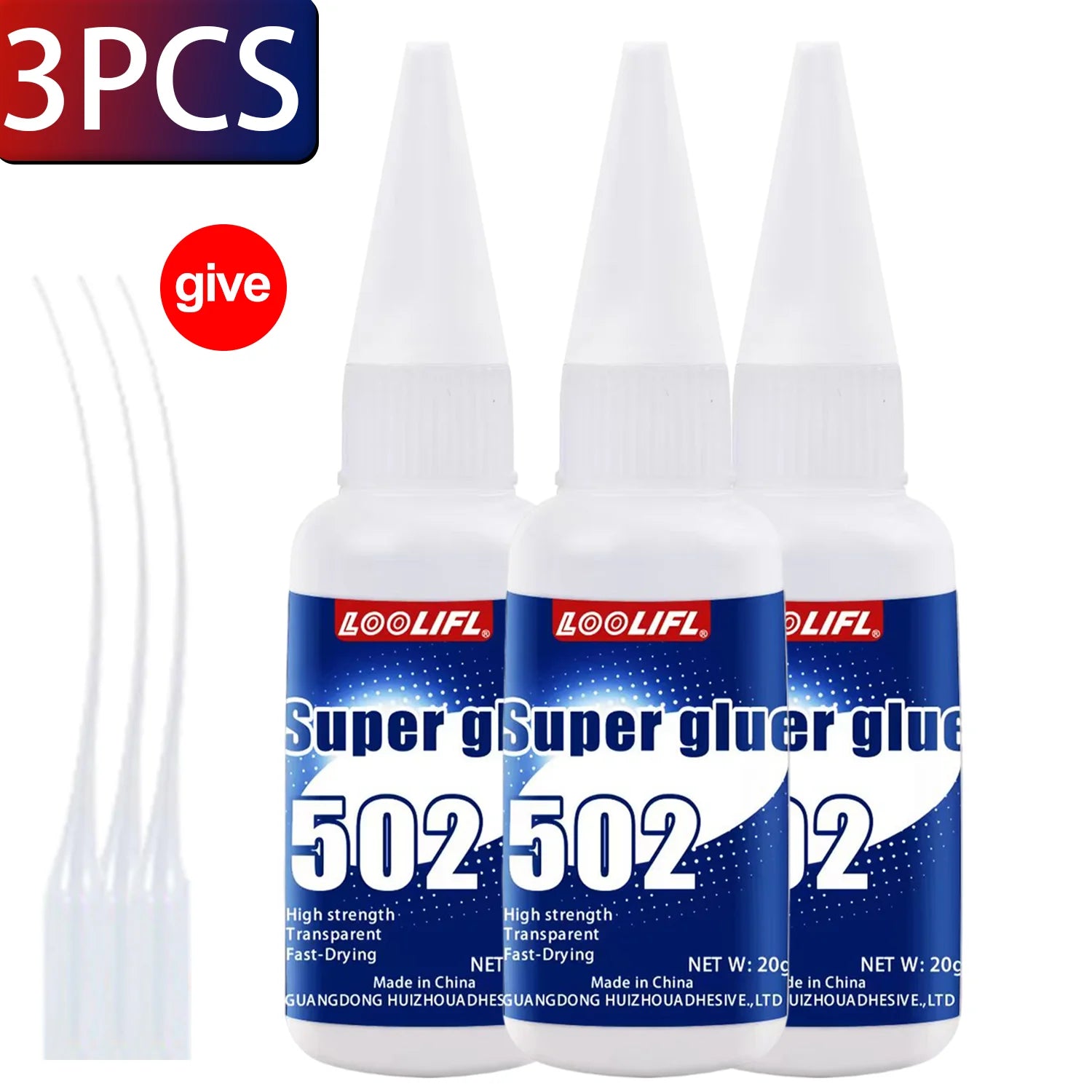 1-10Pcs Loolifl 502 Super Glue Cyanoacrylate Quick Dry Instant Strong Bond Adhesive for Home Office Industrial Repair Materials