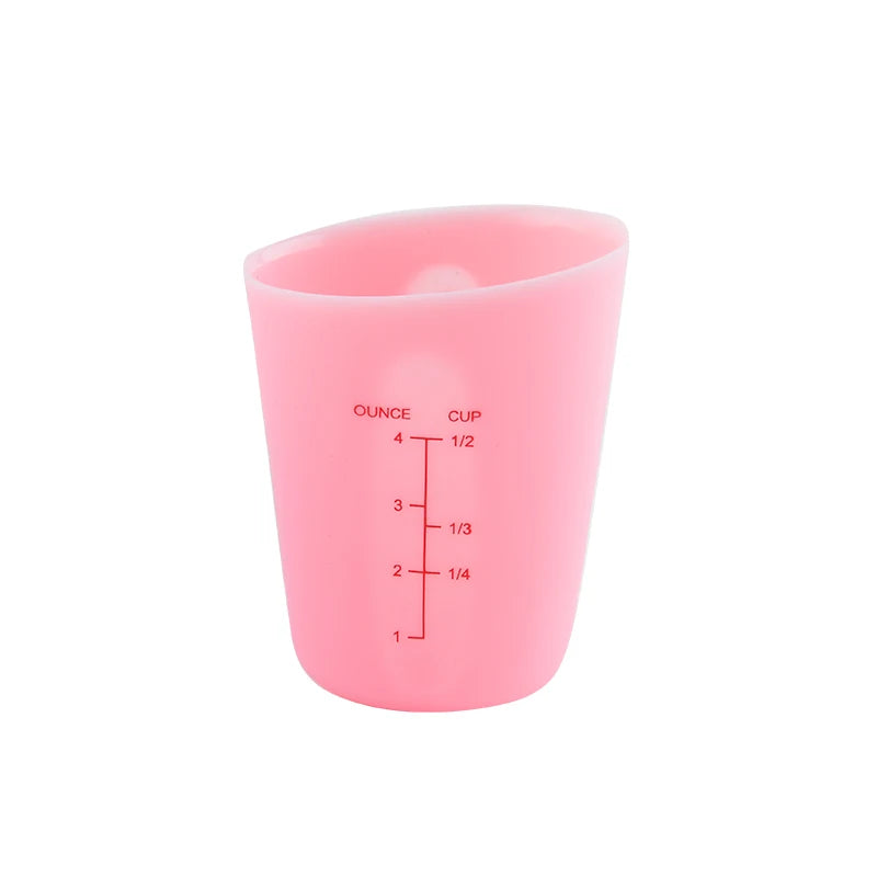 1PC Silicone Measuring Cup with Scale Transparent Measuring Cup Heat Resistant Soft Measuring Cup Baking Tool