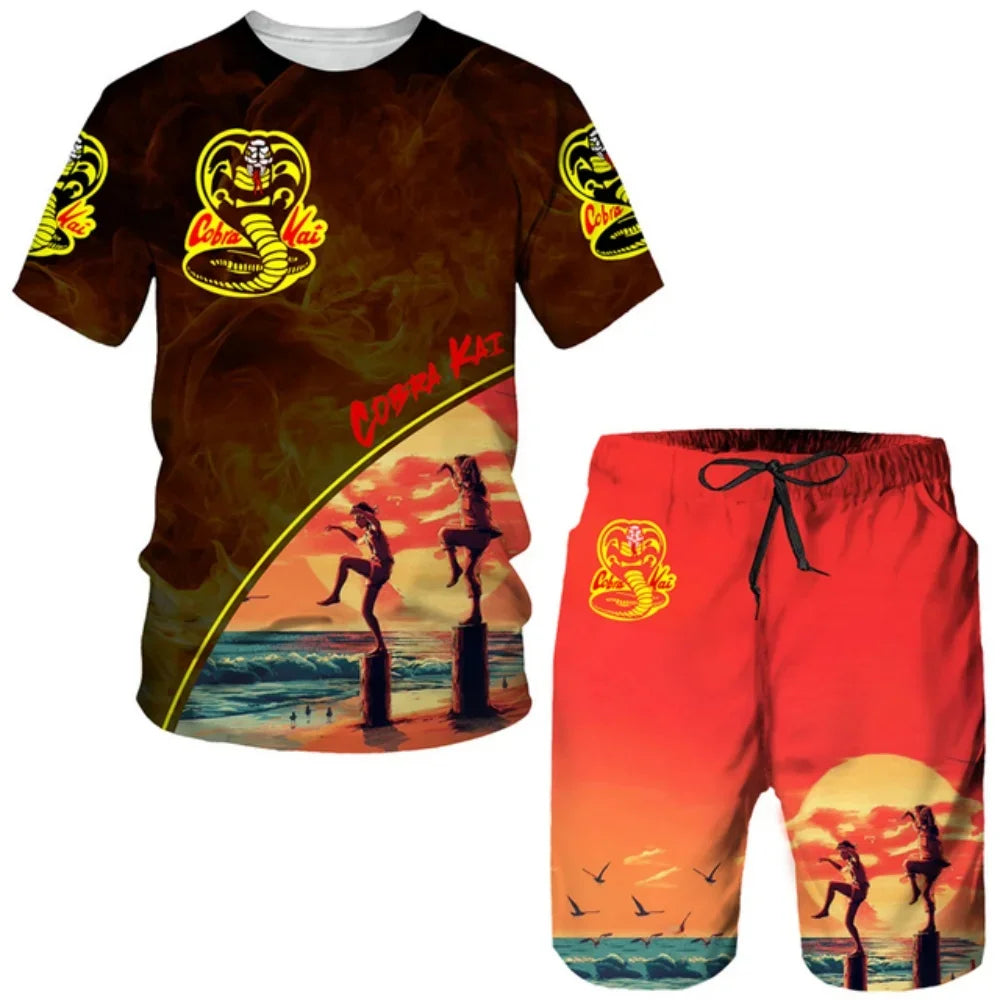 Cobra Kai Fun Unisex Tshirt 3D print T-shirt Set Summer Men Women Short Sleeve Top Oversized Harajuku Hip Hop Style Cosplay Tee