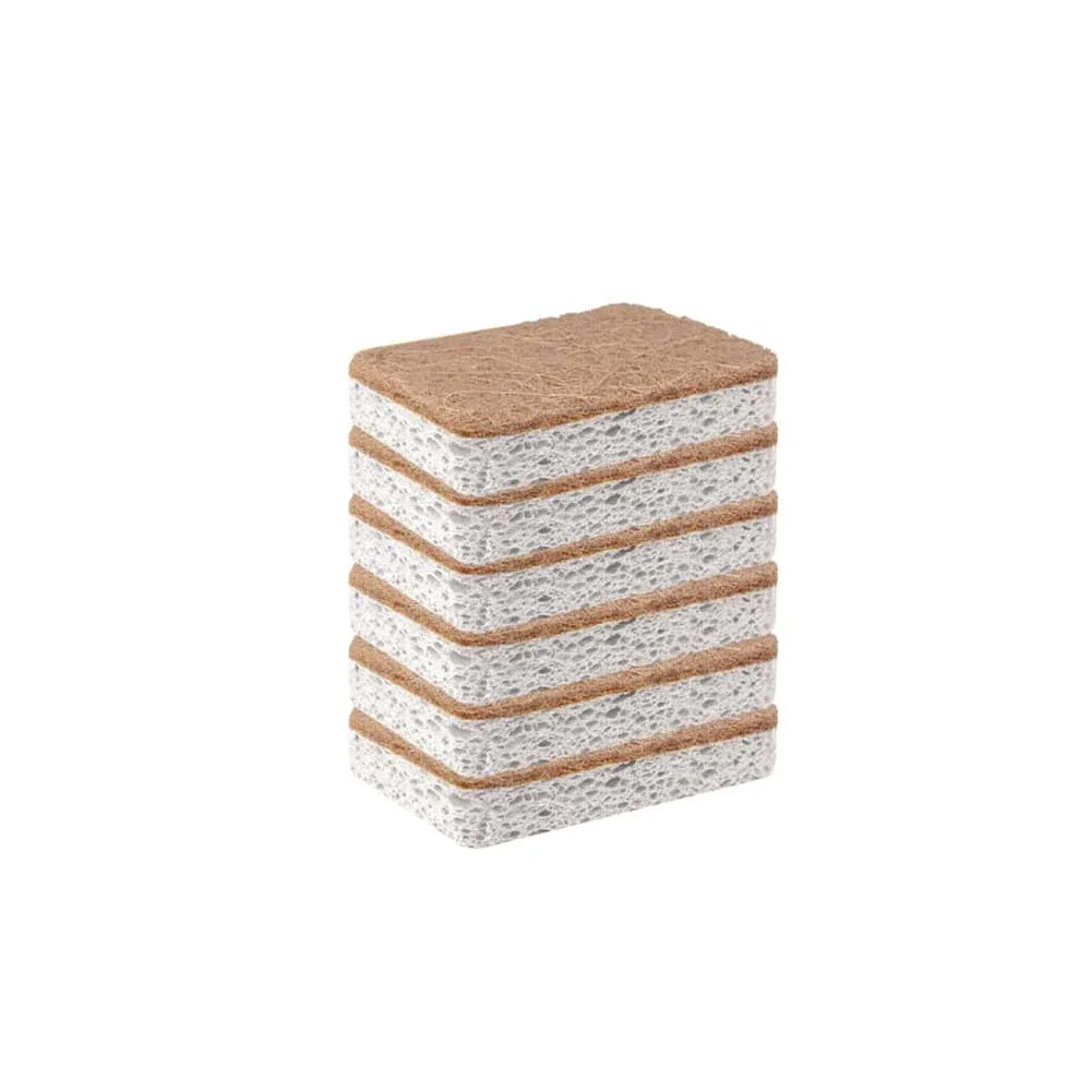 Biodegradable compostable cellulose and coconut scrubbing sponge -6 eco-friendly sponge tableware pieces ﻿
