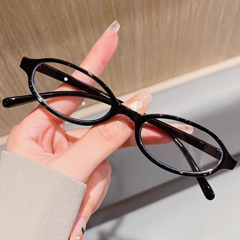 Hiking Camping 4pcs Small Oval Casual Anti Light Glasses Clear Lens Candy Color Shades Cosplay Costume Decorative Eyewear