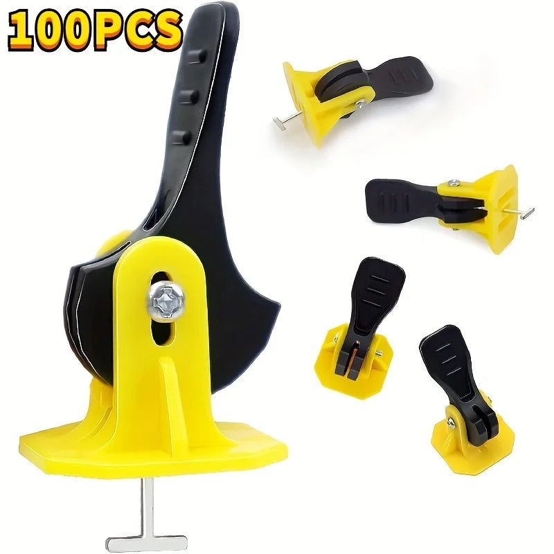 100/50Pcs Tile Leveling System Tools with T-Steel Needles Tile For Flooring Installation Professional Ceramic Tile Alignment Kit