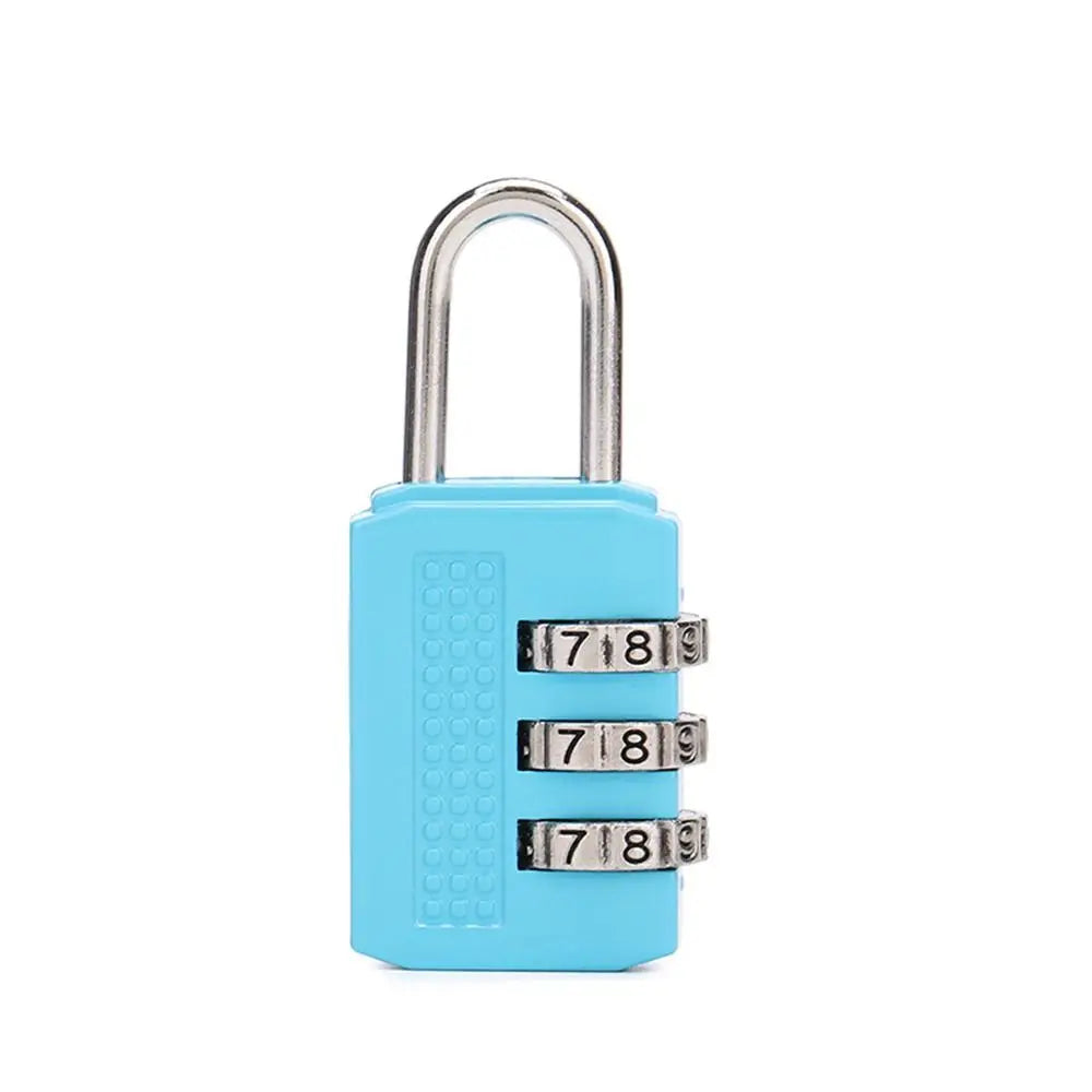 Multifunctional Mini Number Lock Durable Solid Color Password Lock Anti-theft 3 Digit Alloy Padlock Zipper Bag
