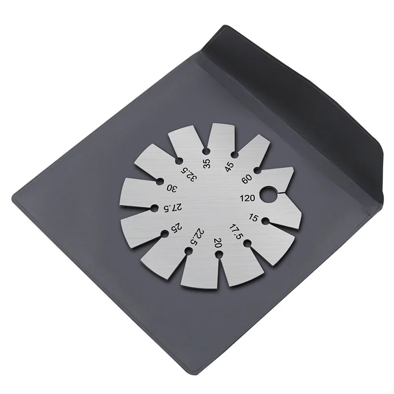 Stainless Steel Round Gauge Diameter Bevel Gauge Angle Protractor Thickness Gauge 15 Degree - 120 Degree Measuring Tool