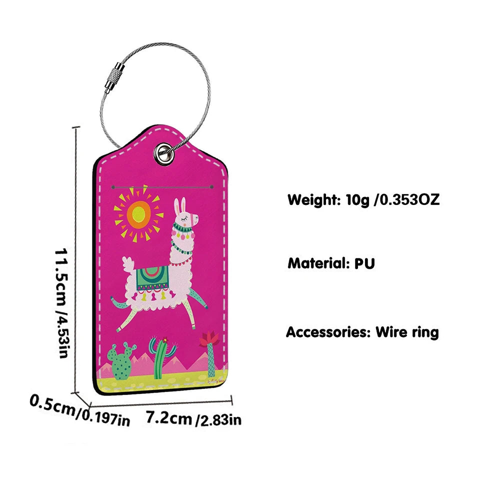 HOT SALE Cute animals Leather Business Luggage Tag Suitcase Address Label Luggage Boarding Case Label Name ID Address Clip