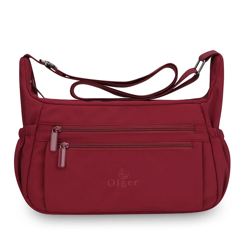 Fashion Nylon Women's Crossbody Bag Handbags with Multiple Pockets Large Capacity Lightweight Travel Shoulder Bag for Women