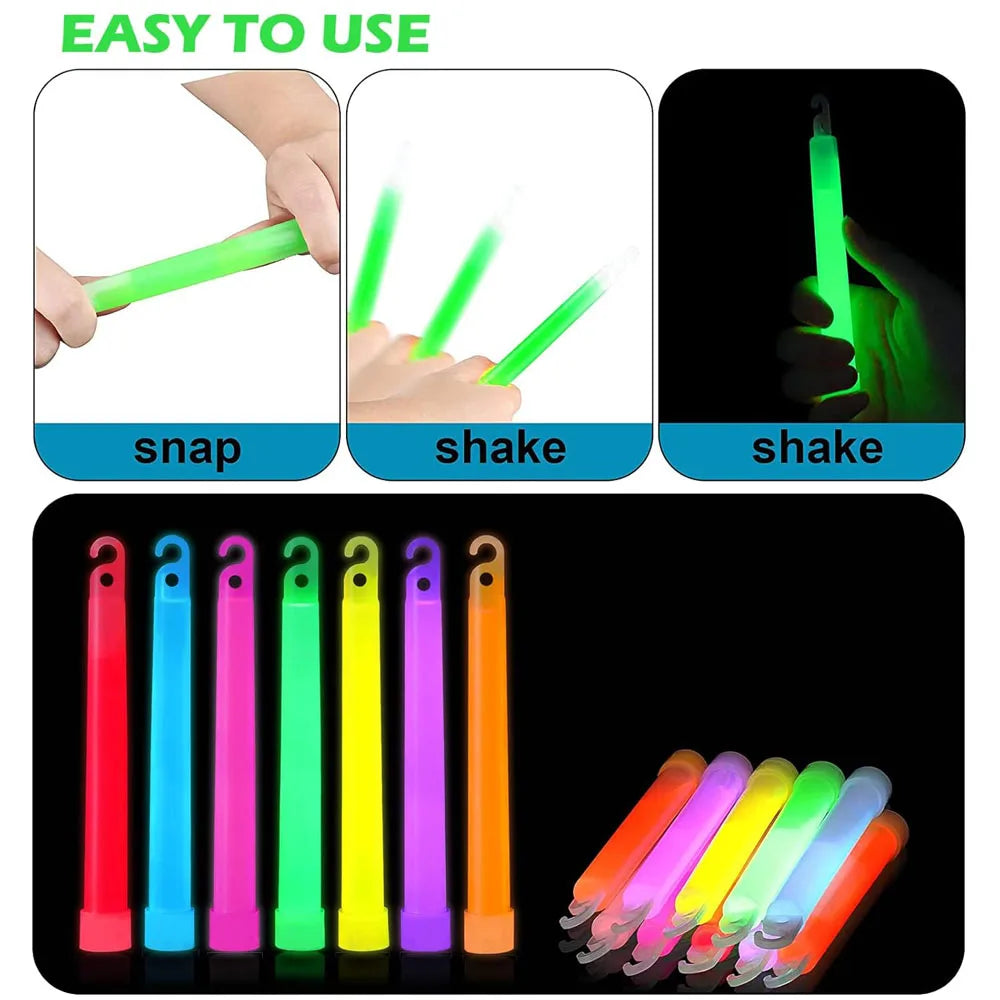 10pcs 6Inch Glow Stick Chemical Light Stick Industrial Grade Glow Sticks Colorful Party Club Camping Christmas Chemical Lights