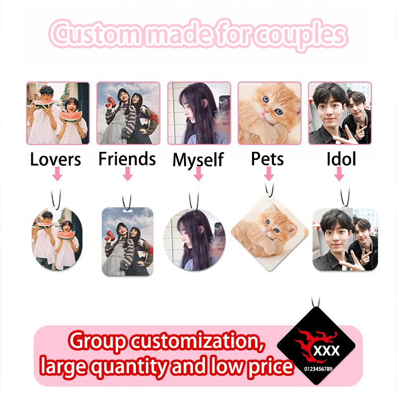 100pcs Customized Car Air Freshener Free Design Car Accessories Aromatherapy Any Shape Any Picture Can Be Customized Advertising