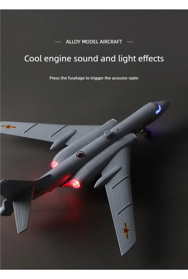 H-6k Bomber Simulation Alloy Scale Aircraft Model Diecast Planes For Military Aviation Display With Sound And Return Force