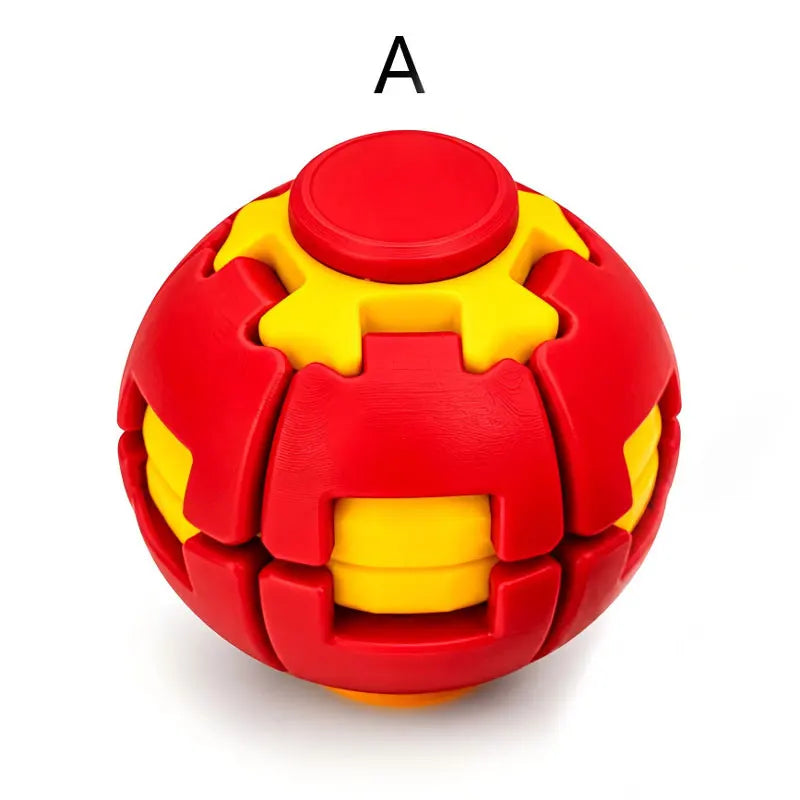 3D Printed Press-to-Spin Gear Fidget Ball Movable Spinner Anxiety Stress Relief Toy Creative Desktop Ornament Model & Gift