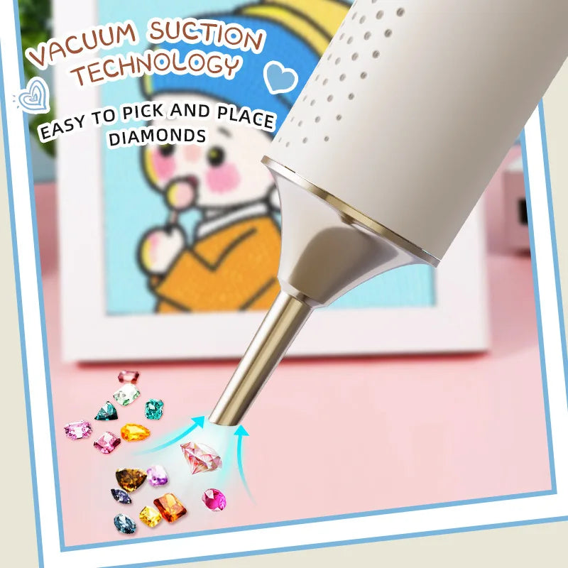Vacuum Diamond Art Pen Wireless Electric Diamond Art Painting Pen 2 Suction Modes Wax-free Diamond Art Accessories Tool
