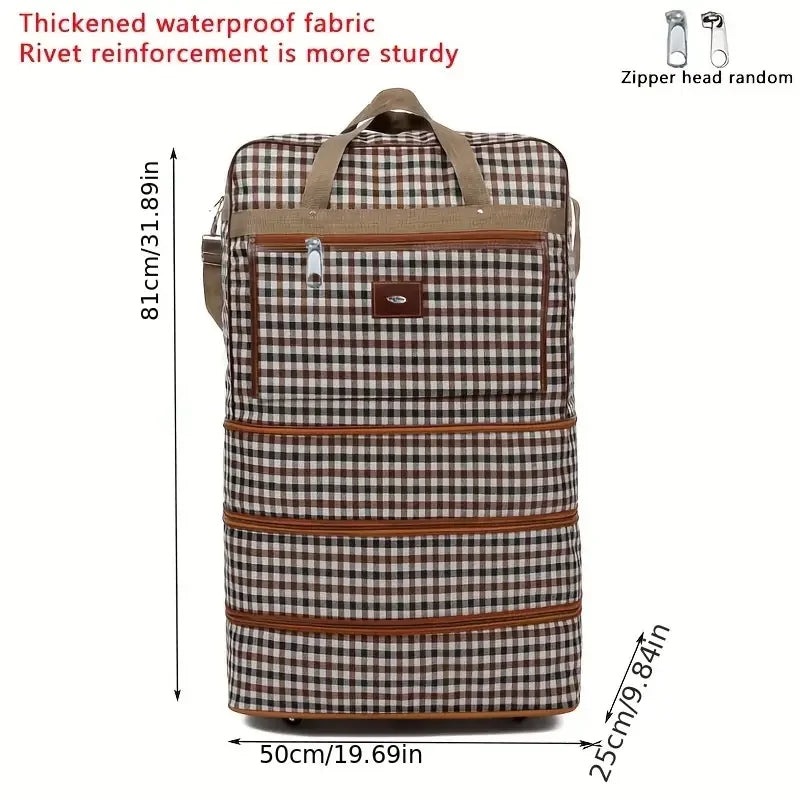 Expandable Extra Large Wheeled Duffel Bag Durable, Lightweight & Multi-Layer for Easy Travel and Storage Weekend or Overnight Ba