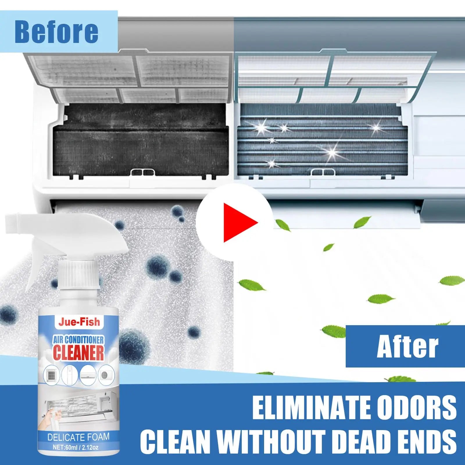 1/2/3/5XAir Conditioner Cleaner Foaming Sprayer No Disassembly Wash-free Deodorizer Air Conditioner Coil Condenser Cleaning Tool