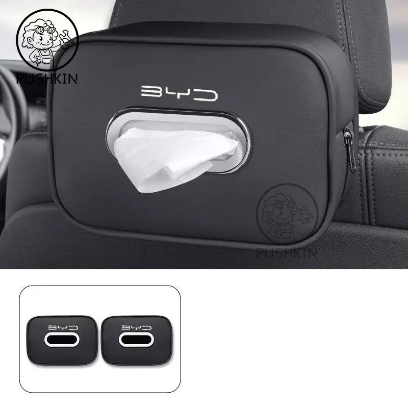 Suitable For BYD SHARK 6  2024 2025 2026 Car Tissue Box Seat Rear Hanging Drawer Specialized Automotive Accessories
