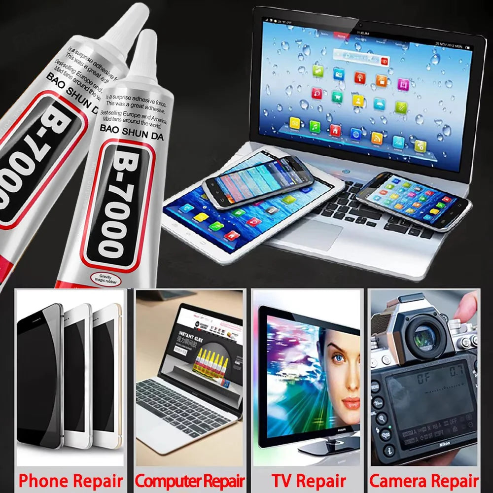 B7000 Glue Mobile Phone Screen Superglue T-7000 Adhesive Telephone Glass Glue Repair Point Diamond Jewelry DIYWaterproof Fast Drying Resin Extra Strong Glue Tools.