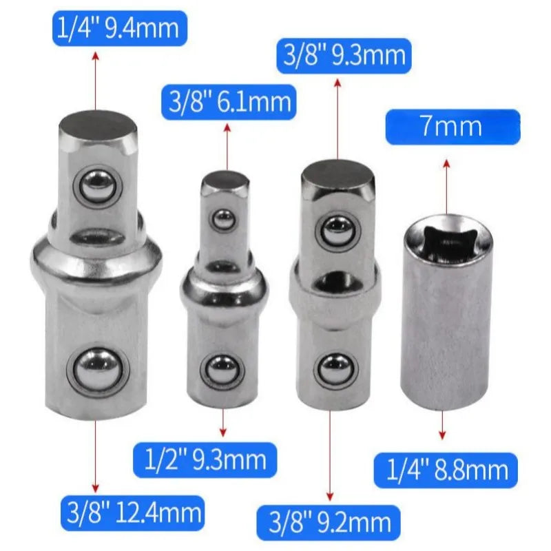 Compact Offset Extension Wrench 4 Adapter Dual Purpose Impact Socket Ratchet for Automotive Hand Tool