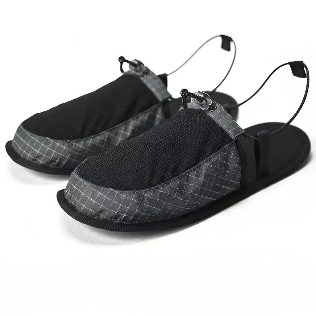 Portable Foldable Travel Slippers Non Slip TPU Sole Sandals with Storage Bag Outdoor Camping Beach Hotel Airplane Slip on Shoes