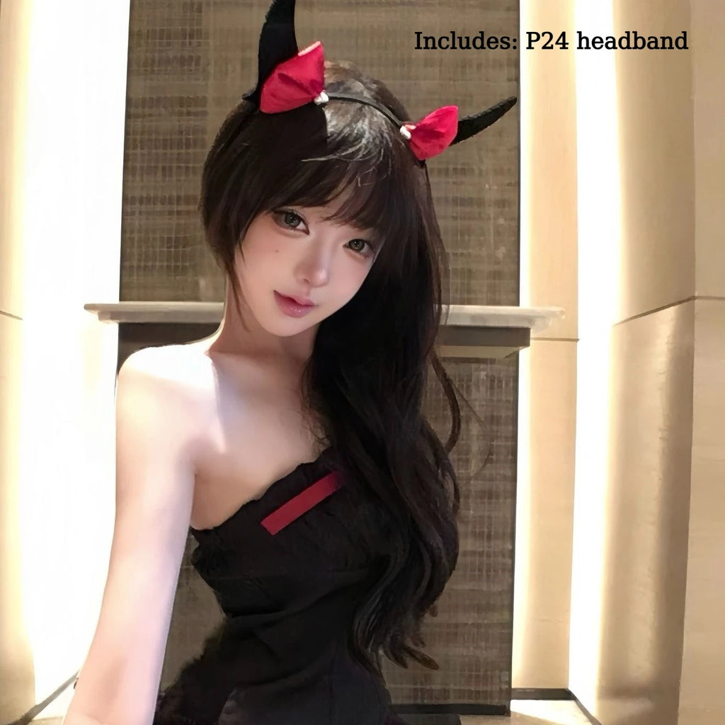New Year's Outfit Bow Strapless Spicy Girl Suspender Dress Sexy Spicy Girl Lingerie Passionate Role-playing Halloween Set