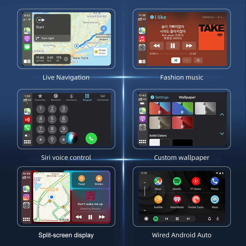 Carlinkit Wireless CarPlay Activator & Android Auto Wired USB Dongle AI Box for Android Radio Unit Bluetooth Charger Mirrorlink