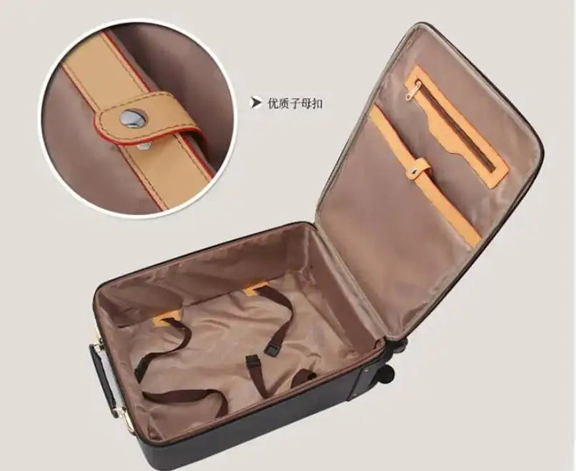 24 Inch Spinner suitcase Travel Rolling Luggage Suitcase Leather Business Spinner Travel Rolling Luggage bag trolley bags wheels