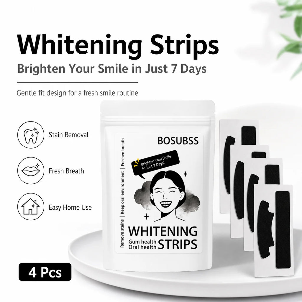 4Pcs Purple Teeth Whitening Strips, Dry Sticker Design, Portable Travel Teeth Brightening Patches for Daily Oral Care
